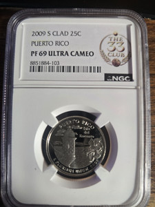 2009-S Puerto Rico 25C Clad Proof NGC PF69 Ultra Cameo US Territories