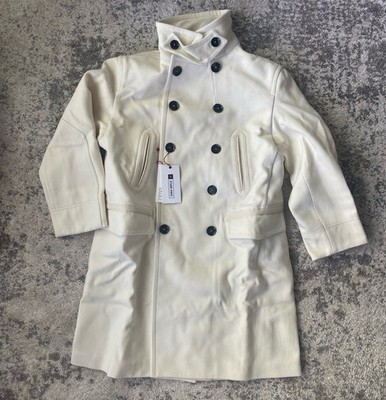 ZARA SRPLS ICE/CT 03 WOOL COAT OYSTER WHITE WOMEN Size Large