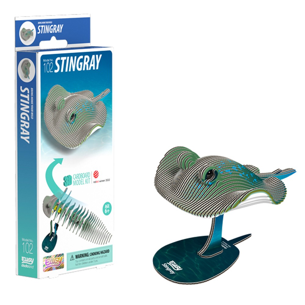 EUGY Stingray 3D Model Kit Educational STEM Toy Ocean Animal Gift Age 6+ - Image 3