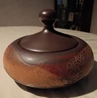 Vintage MCM Brown Earth Wrap Covered Jar by Royal Haeger Pottery