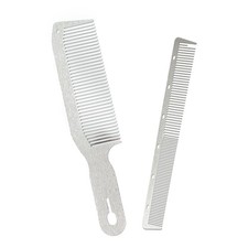 2 Pcs Stainless Steel Comb Set Metal Barber Combs for Hair Stylist, High Text...
