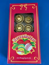 NEW German Christmas Tree Clip On Candle Holder Gold  Crown  Box Germany