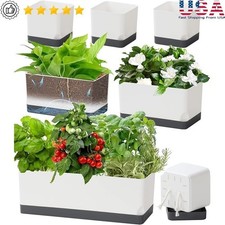 Self-Watering Planters Set W/ Drainage Holes Cotton Wick Indoor Plants New