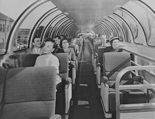 American Car and Foundry Panorama Dome Car Interior 1940-50 8 x 10 Photo