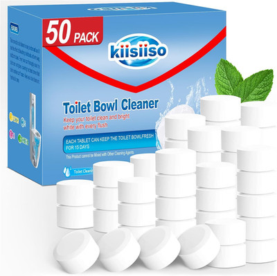 KIISIISO Toilet Bowl Cleaner Tablets 50 PACK, Automatic Bleach Toilet Tank Clean