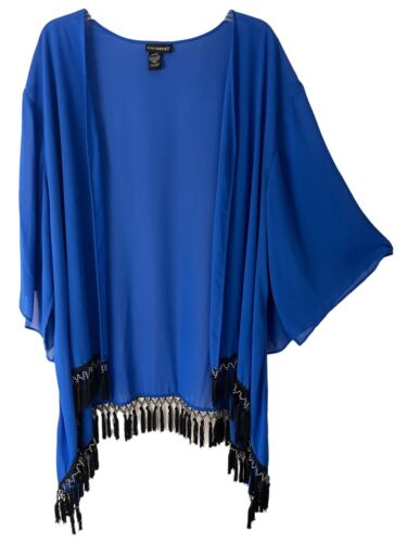Catherines Topper Women 20W Cardigan Royal Blue Be
