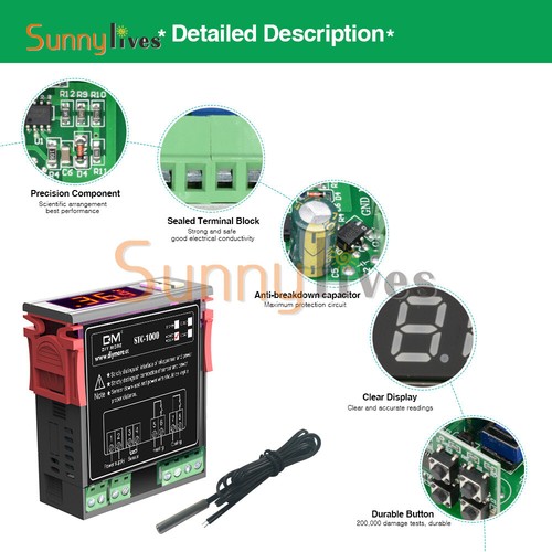 Multifunction Temperature Controller AC 110-220V LED Thermostat Control STC-1000 - Zdjęcie 13 z 18