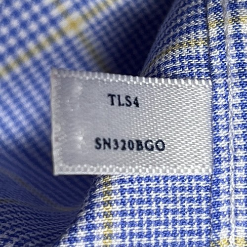 Charles Tyrwhitt Dress Shirt 16.5/34 Non Iron Blue Yellow Check 100% Cotton - Picture 8 of 8