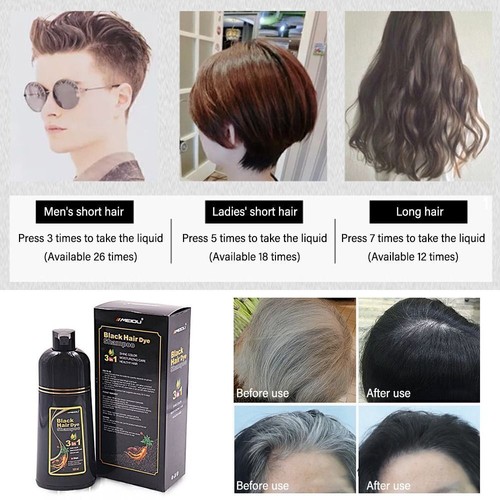 3 IN 1 Hair Dye Shampoo Natural Herbal Hair Dye for Men Women Herbal Ingredients - Picture 6 of 7