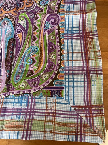 Nuevo - ETRO - Mantel / Panel / Sábana Classic Paisley- 56" X 40" - 100% Lino - Imagen 7 de 7