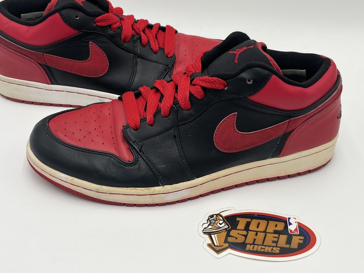 Nike Air Jordan 1 Low 赤黒 10.5 US Nike Air Jordan 1 Retro Low Bred Toe Black Gym Red White UK