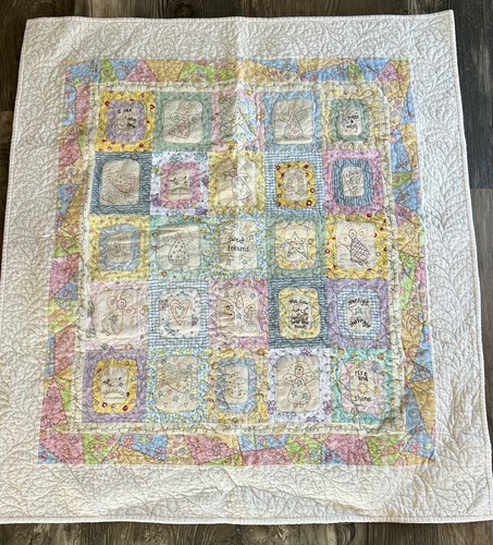 Lovely Machine Quilted BABY QUILT OR WALL HANGING 40x44