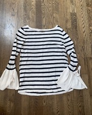 LOFT Womens Medium Striped Lightweight Sweater