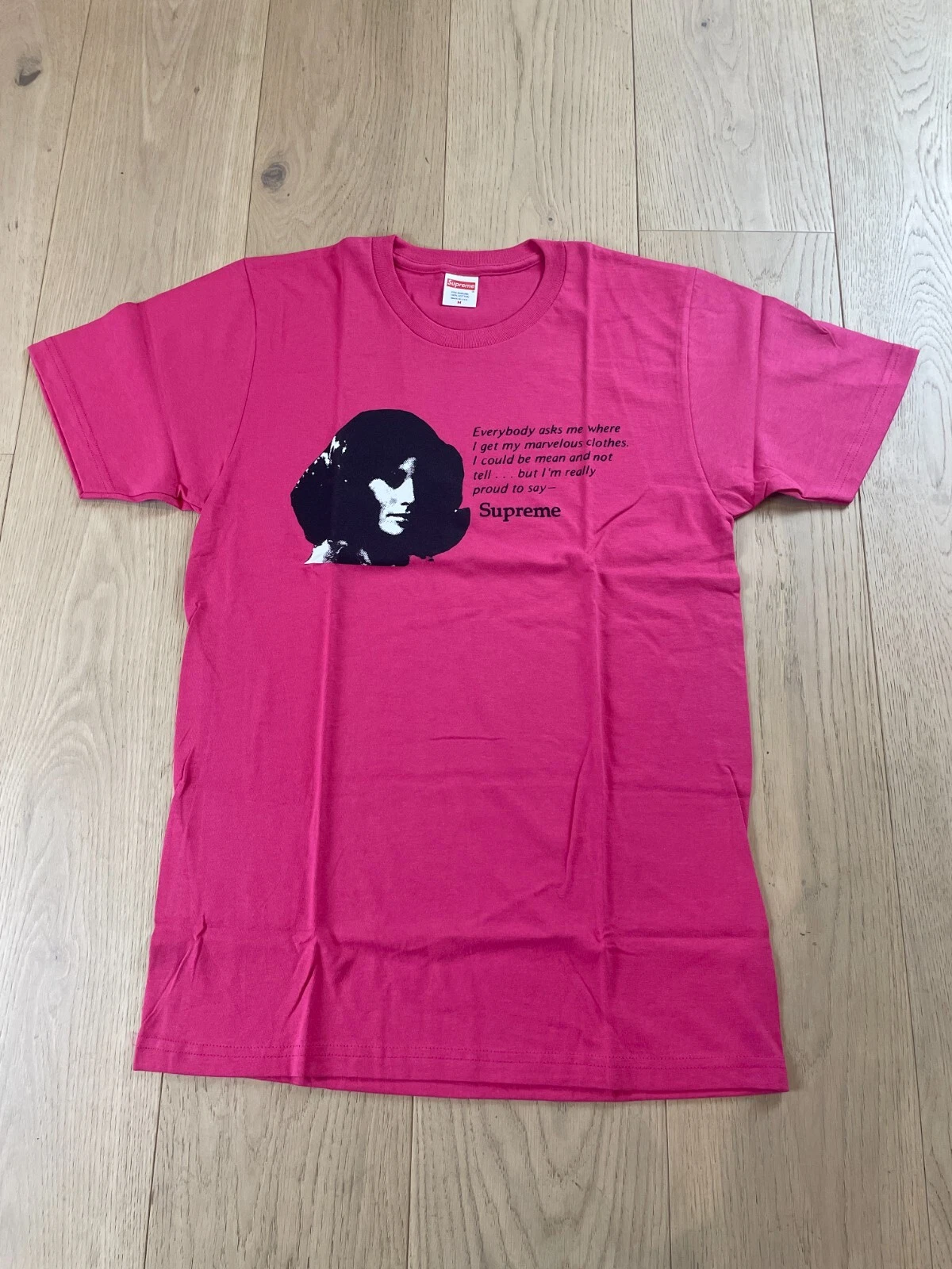 Supreme Mean Tee SS17 Diana Ross citation rose moyen boîte deadstock logo chemise