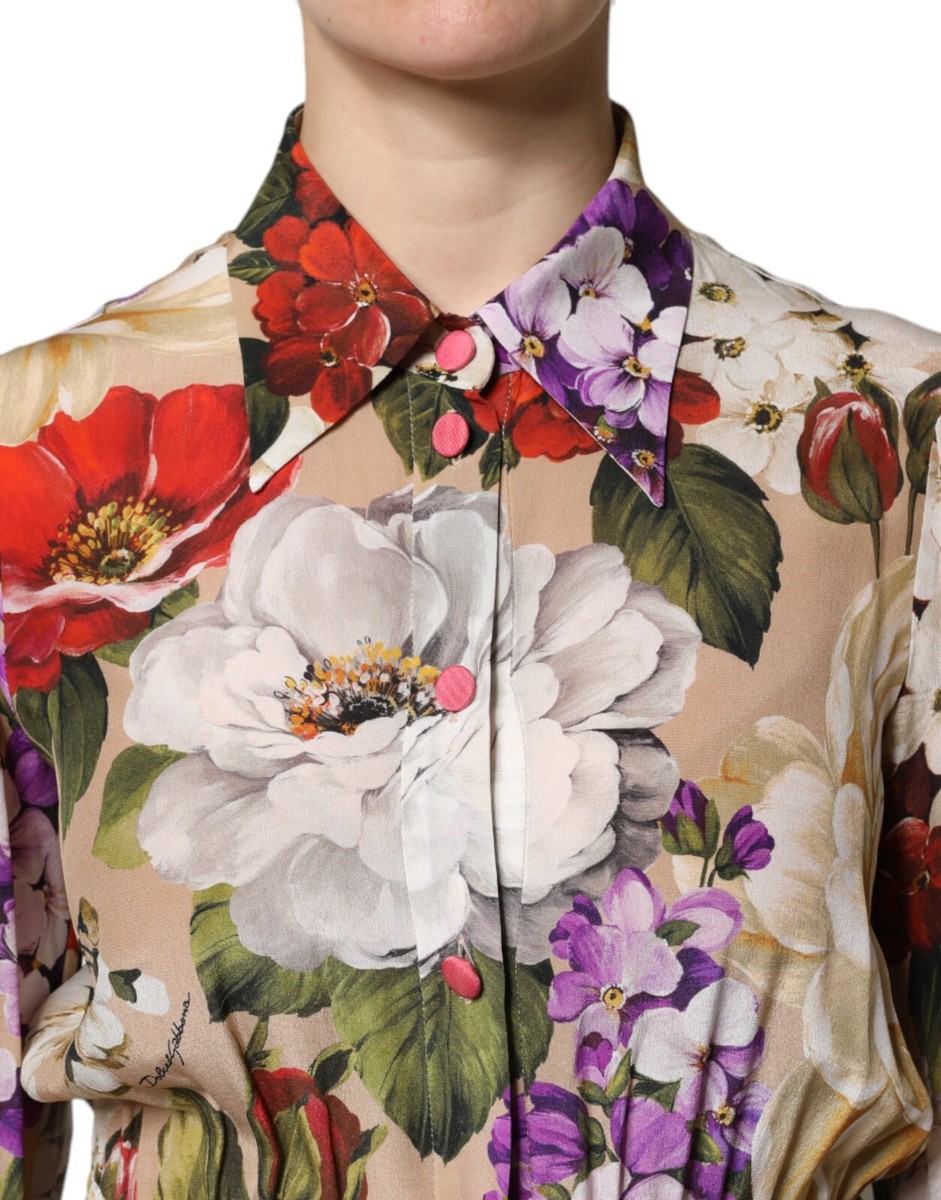 DOLCE & GABBANA Dress Multicolor Floral Wide Leg Jumpsuit