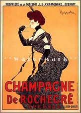 Champagne De Rochegre 1902 Vintage Poster Print Home Office Decor Wall Art