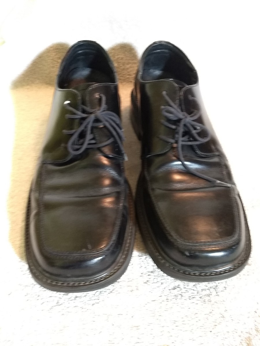 Bostonian Mens Strada Black Leather Moc Toe Oxford Shoes