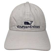 Vineyard Vines Whale Strapback Hat White One Size Adjustable Embroidered