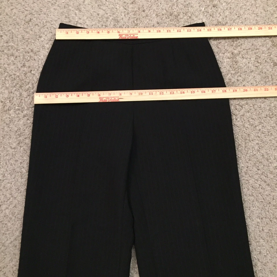 Le Suit Dress Pants Womens Size 6P Black Striped Straight Leg Lined 29x27 - Image 2 of 4