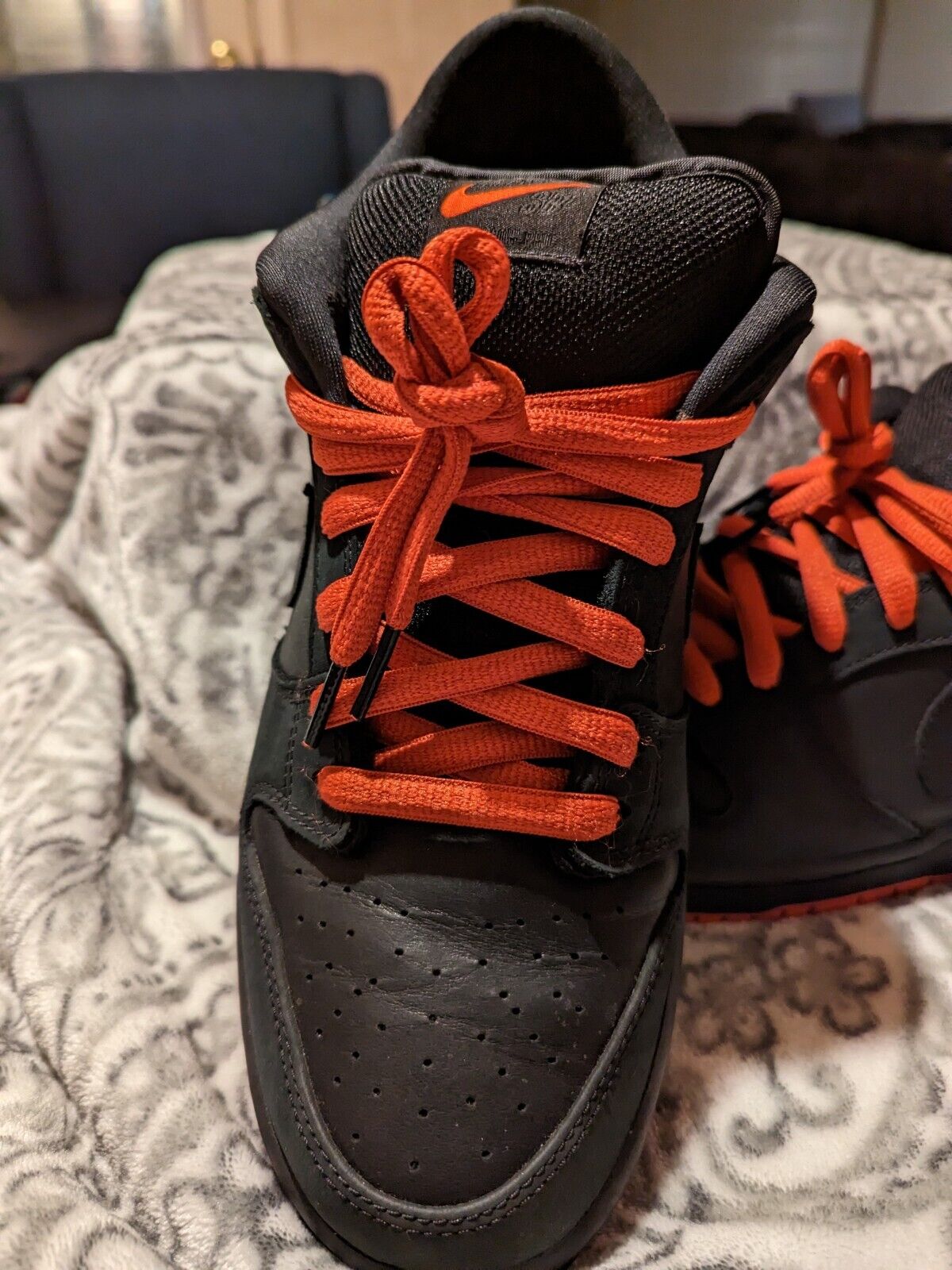 black and orange dunks