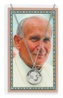 St John Paul Pewter Medal with 24in Chain and Laminated Holy Card Set