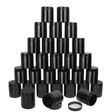 30 Packs 8.8oz (250 ml) Black Plastic Jars with Lids, Cosmetic Containers jar...