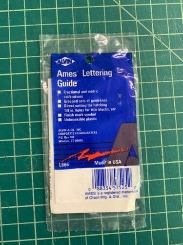 New Sealed AMES Lettering Guide with Metric Alvin L666 Made In U.S.A. - 第 1/2 張圖片