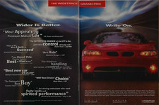 1998 Pontiac Grand Prix Red Widetrack Appealing Control Spirit Original Print Ad