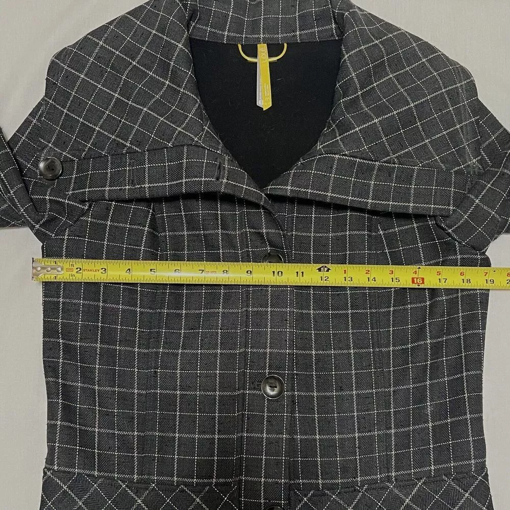 lole pea coat windowpane check water repelant jacket