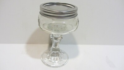 Mason Jar Stemware with Lid Tea Wine Beer Glass / Candle Holder