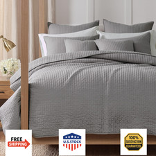 Levtex Home Cross Stitch Reversible Full/Queen Quilt Set 88x92in and 2 Pillow