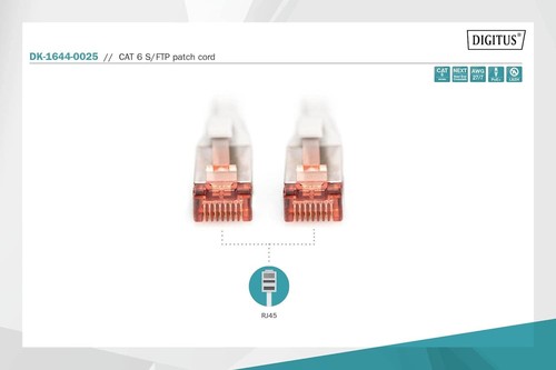 DIGITUS LAN Kabel Cat 6 - 0,25m - RJ45 Netzwerkkabel - S/FTP Geschirmt - Kompati - Bild 2 von 6