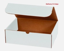 100 - 7 1/8 x 5 x 3 White Corrugated Shipping Mailer Packing Box Boxes