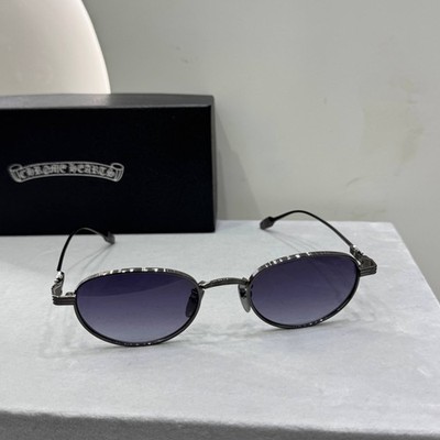 Sunglasses Chrome Hearts CH8330 Black Metal Frame Purple Gradient Lenses Unisex 