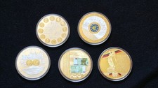 5x pakiet medali Eurogiganten XXL – złote/srebrne uszlachetnione – 70mm PP
