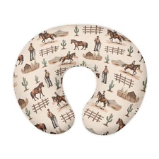 Cow Boy Nursing Pillow Cover for Baby Boys Breastfeeding Pillow Slipcover wit...