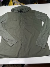 Anetik UltraGuide Shirt Mens Size L Hooded Snap Front Fishing VINT UV UPF