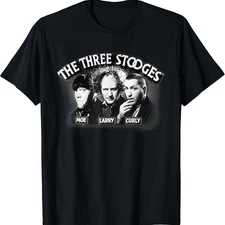 The Three Stooges Moe Larry Curly Funny T Shirt Full Size S-5XL
