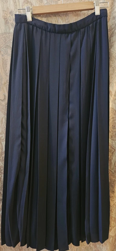 FALDA MIDI PLISADA AZUL MARINO J CREW CLÁSICA PREPPY FLUIDA ELEGANTE TALLA 6 EN MUY BUEN ESTADO Foto 2 de 4
