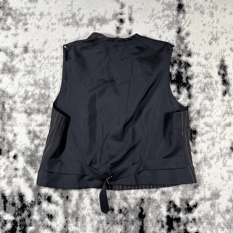 Chaleco Lauren Ralph Lauren Mujer Talla 16 Negro 100% Lino Cuello en V Bolsillos Cortos Foto 2 de 4