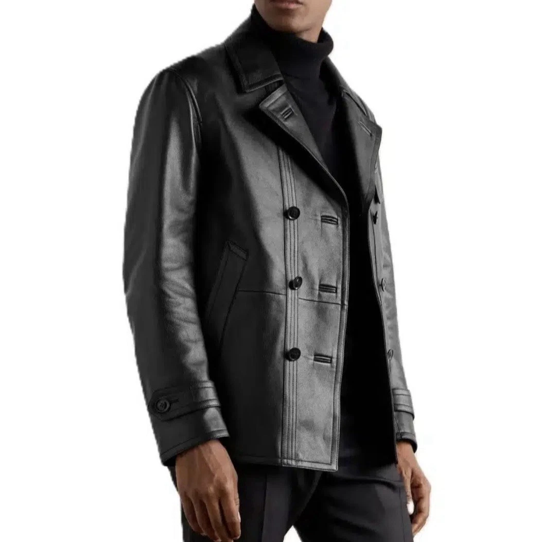 Tom Ford — Tom Ford Leather Peacoat In Large And XXL