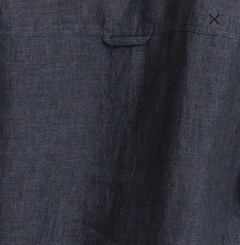 Eileen Fisher Organic Linen Tunic Henley Top Sz M Washed Black Roll Tab Sleeve - Picture 3 of 10