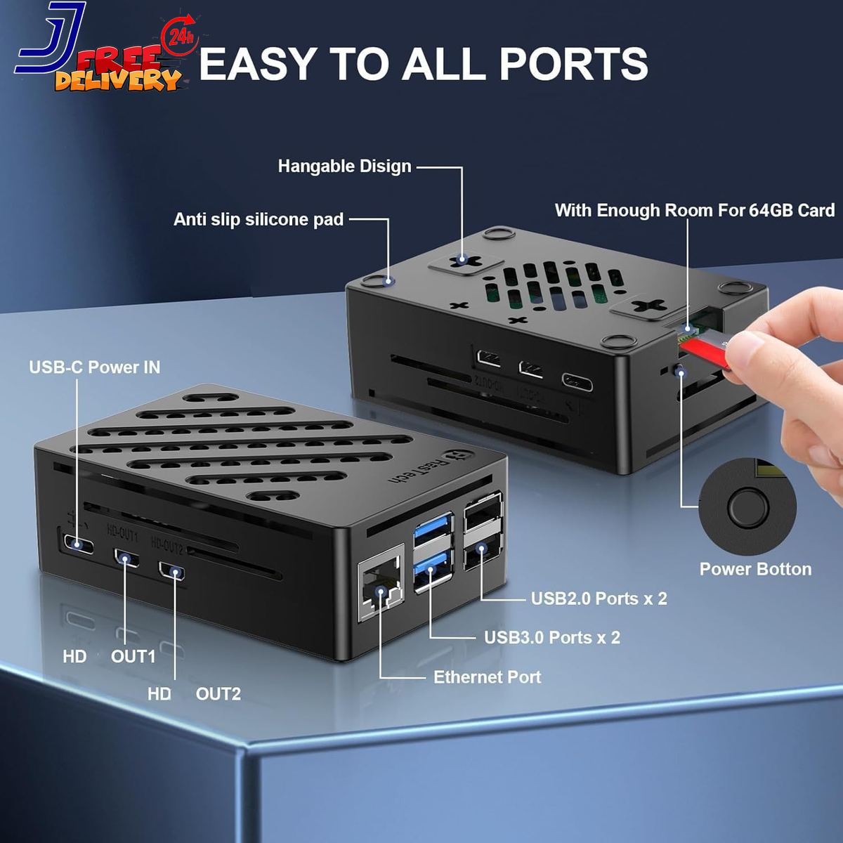 RasTech Raspberry Pi 5 メモリー16GB SD 64GB Rastech Raspberry Pi 5 16GB Kit 64GB Edition with Active Cooler