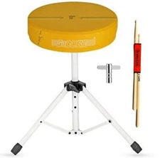 5 Core Drum Throne 3" Padded Comfortable Guitar Stool Adjustable Drummer Chair