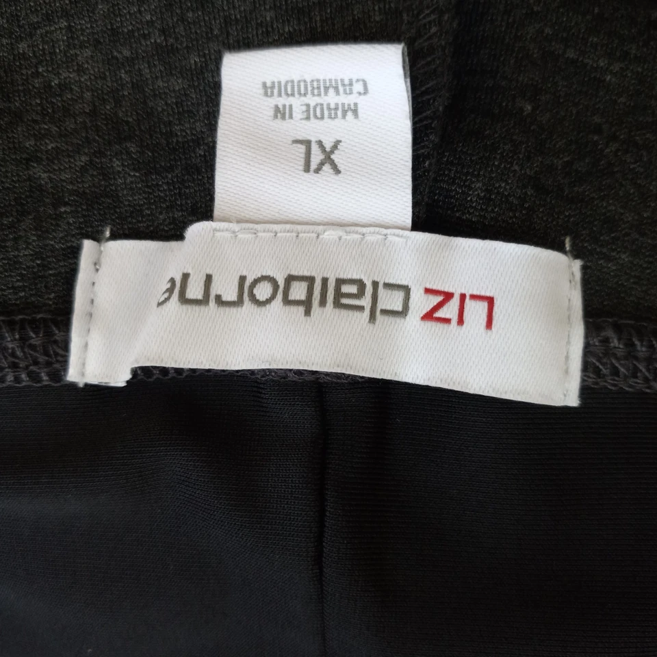 全新带标签! LIZ CLAIBORNE 女式炭灰色希瑟靴裤休闲职业 XL — 第 4/4 张图片