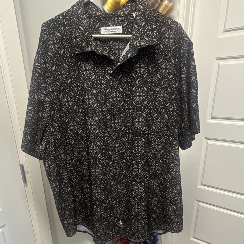 Tommy Bahama The Bahama Coast XXL Silk Short Sleeve Relaxed Geometric Shirt