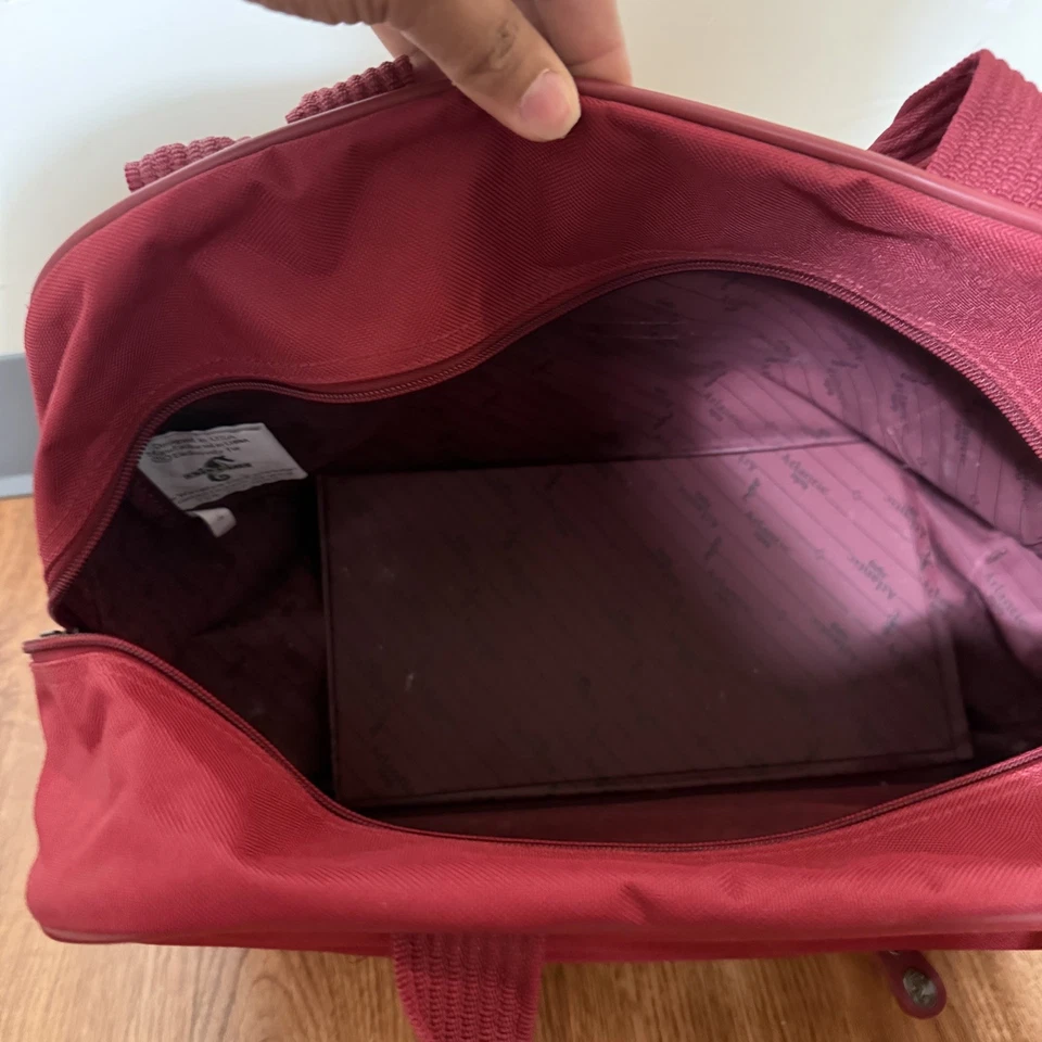 Bolsa de Viaje Equipaje ATLANTIC Vintage 2 Piezas/Tote Borgoña Excelente Estado Foto 2 de 4