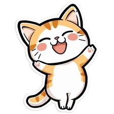 Dancing Orange Cat - Vinyl Decal Sticker - Car Window Laptop - 267