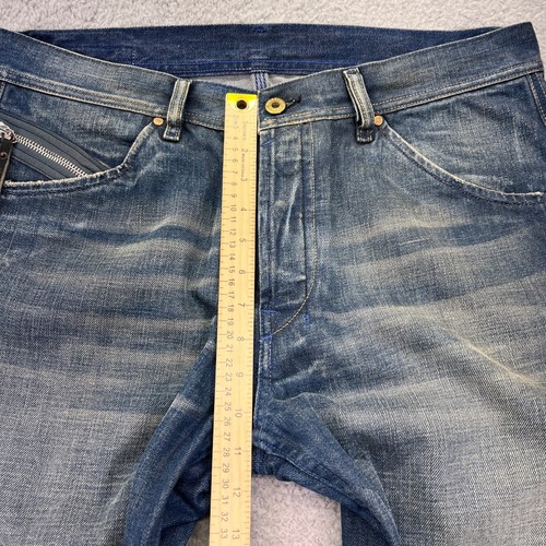 Diesel Zigby Jeans Herren 33x33 Button Fly Made in Italy Distressed Dark Wash Denim - Bild 14 von 19