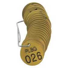 Brady 23261 Numbered Tag Set, 26 To 50, 25 Tags,  Pk25